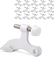 Vista 12 de Paquete de 6 topes de puerta de bisagra color negro, tope de puerta ajustable de alta resistencia con puntas de parachoques de goma negras