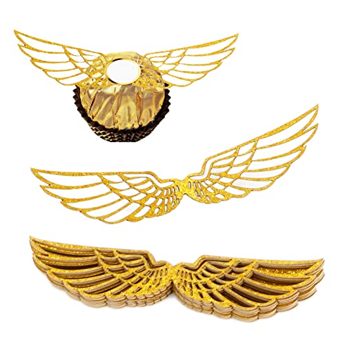 XQNRWYTU 50 PCS Golden Wings Chocolate Decor Wizard...