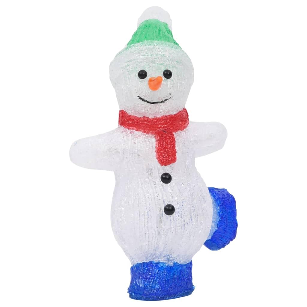 LED-Weihnachtsfigur Schneemann Acryl 30 cm mit 30 LEDs und 8 Lichteffekten, wasserdichtes Batteriefach, Indoor und Outdoor für festliche Weihnachtsbeleuchtung, Garten, Balkon, Fensterdeko
