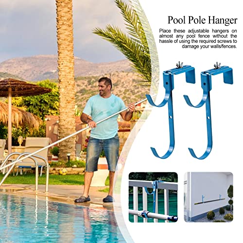 Ganchos para Varas de Piscina - 2 Peças Cabides de Piscina Ajustáveis ​​para Acessórios de Piscina |