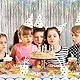 2 Stück Lametta Worhänge Glitzer, Folie Fransenvorhang, Glitzervorhang Lametta, Fransenvorhang Fenster, Vorhänge Geburtstag, Luftschlangen Deko für Hochzeit, Neujahr, Party (Silber)