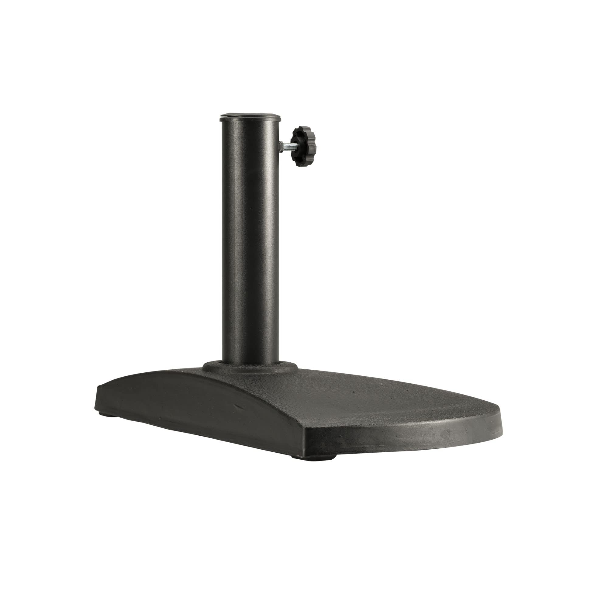 paramondo Pied de Parasol Semi-Circulaire Socle de Parasol résistant aux intempéries Épaisseur de mât 35-50 mm, Adaptateur Inclus, Pied de Balcon 9 kg, Noir