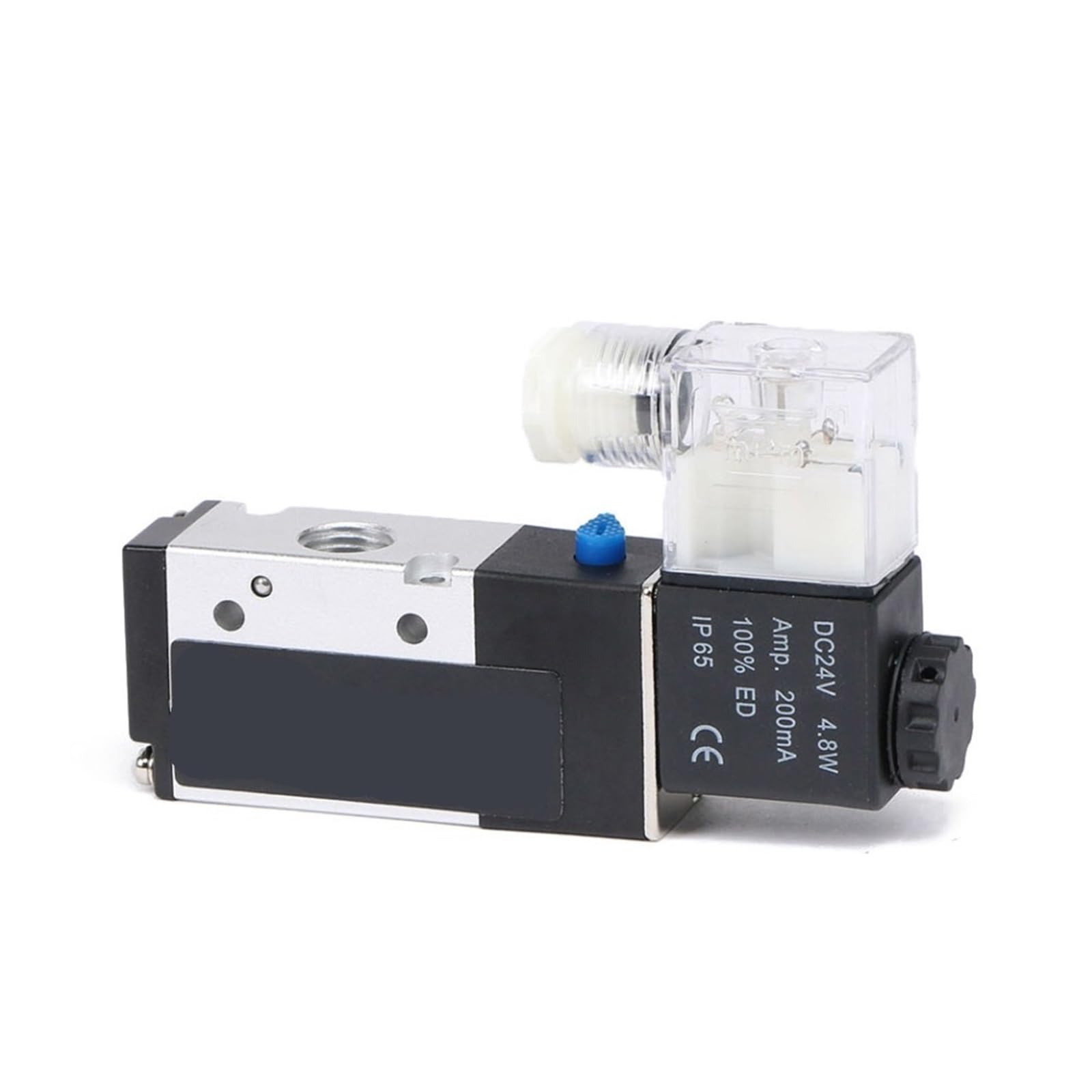 1/4" 3 Way 2 Position DC 24 V Pneumatic Electric Solenoid Valve Aluminum Alloy
