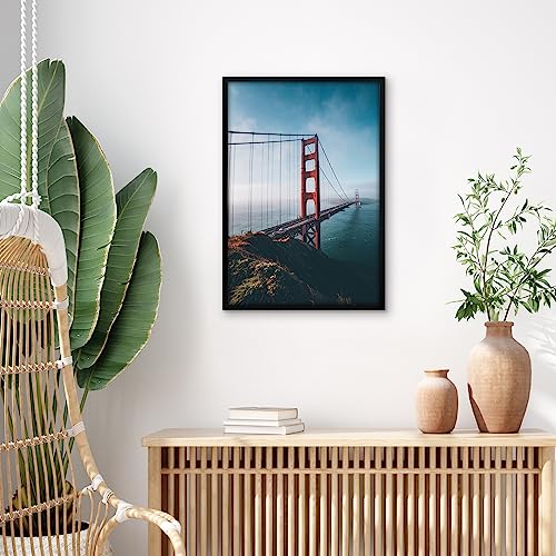 Americanflat 13x19 Picture Frame with Polished Plexiglass - Streamline Collection - Thin Border Picture Frame for Wall Display - Hanging Hardware Included - Black