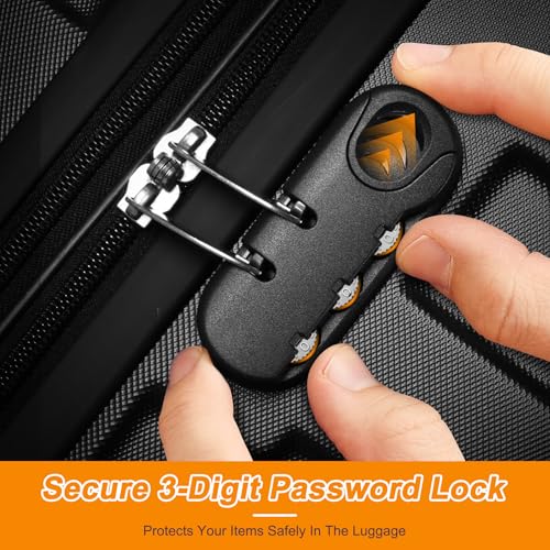 ZenStyle Hardside Expandable Luggage with Spinner Wheels, 21 Inch Carry On Luggage Airline Approved, Lightweight Travel Suitcase with Height Adjustable Handle (Black)4