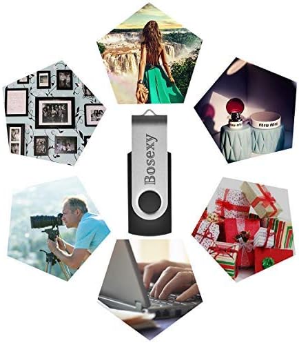 10 Pack USB Flash Drives USB 2.0 Memory Stick Rotating Thumb Drive (32GB, Black)
