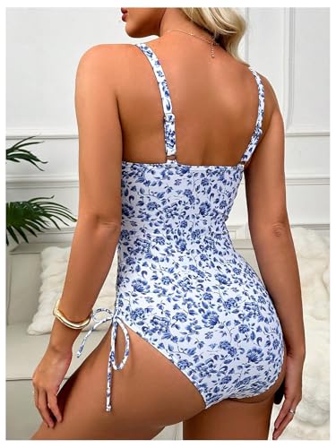 Floerns Women's One Piece Swimsuits Floral Ruched Bust Tummy Control Bathing Suit3