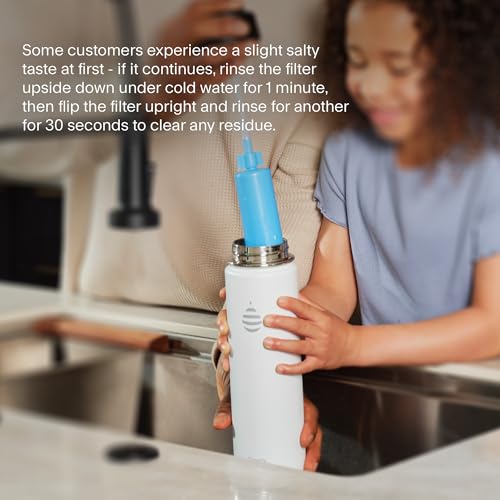 Clearly Filtered Water Bottle | Removes 220+ Contaminants, Double-Wall Insulated Stainless Steel, BPA/BPS Free, Phthalate Free, Filters Flouride Lead Chlorine (20oz, Sage Gray)