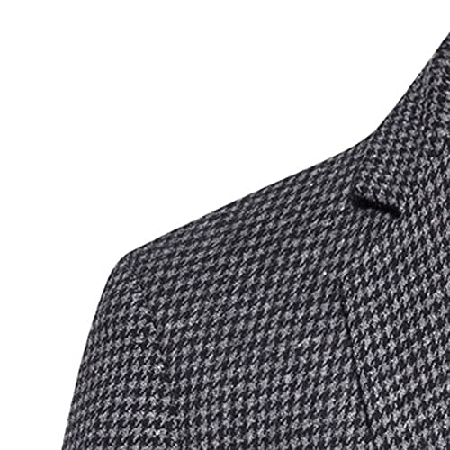 Tweed Suit Jacket for Men Casual Stylish Long Sleeve Sport Coat Classic Fit One Button Suit Blazer Jacket Coat4