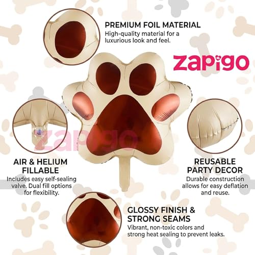 Image of Balloonistics Large Dog Paw Foil Balloon Pack Of 1