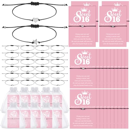Bracelets de vœux pour anniversaire : lot de 24 cadeaux invités pour une fête inoubliable