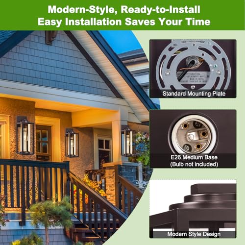 Image of FILIYANO Large Outdoor Wall Lights, 20 Inch, Oil Rubbed Bronze, 2 Pack