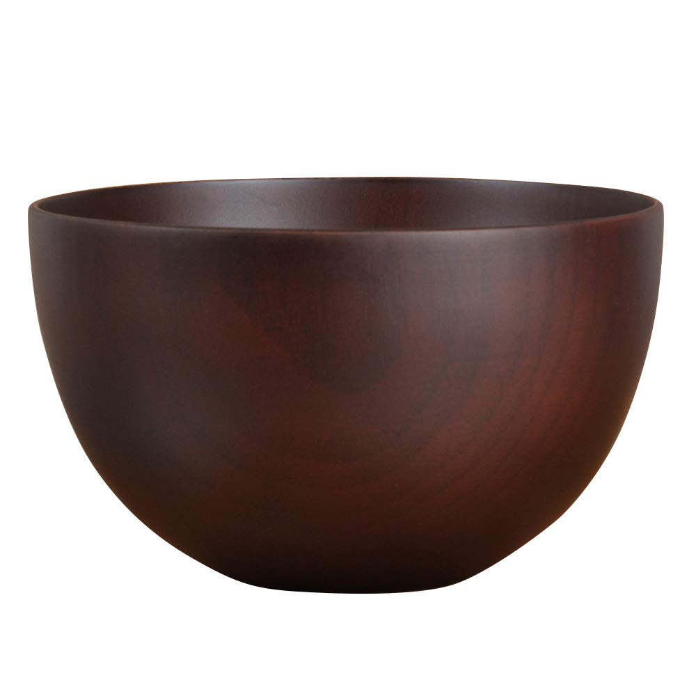 CTRLZS Japanese Style Wooden Bowls, Salad, Noodle, Fruits and Cereal Wooden Bowl Tableware, Red-Brown