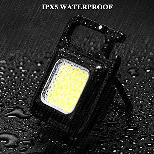 Image of COB Keychain Led Flashlight, Rechargeable Flashlights, Mini Flashlight, Emergency Light Rechargeable, Keychain Torch, Rechargeable Light, Small COB Light with 3 Lighting Modes, Magnetic Base