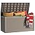 MAIUSCOLI 100 Gallon Outdoor Deck Box,Storage Lockable Waterproof Patio Furniture,Garden Tools,Cushions,Pool Accessories Outside Storage Resin Box(Grey)
