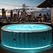 BRAST Whirlpool aufblasbar MSpa Starry mit LED Beleuchtung für 6 Personen Ø204x70cm In- Outdoor Pool 138 Massagedüsen Energiespar-Timer Heizung Bubble Wellness Massage