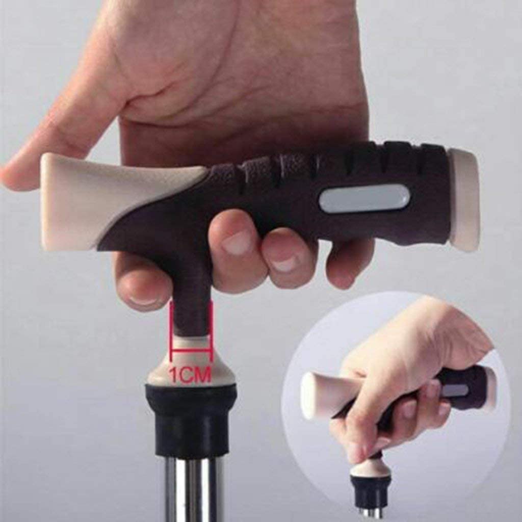 Stampelle Bastone da passeggio in lega di alluminio Stampelle antiscivolo Quattro angoli Bastone da passeggio a quattro artigli Camminatore in altezza regolabile per anziani disabili (Colore: bianco