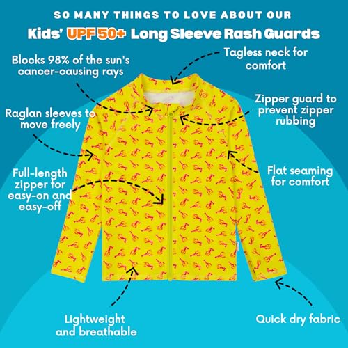 Image of SwimZip UPF 50+ Long Sleeve Rash Guard for Boys' and Girls' - Baby, Toddler, Kids