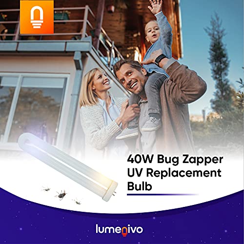 40 Watt Bug Zapper Bug Bulb Ultraviolet Replacement Bulb For Flowtron Bk-80D - Wall Sconce Replacement Bulb For Flowtron Bf 150 - G10Q-4 Square 4 Pin Base T8 U Shape Bulb - 12.5 Inch L X 2.5 Inch W #TOP3