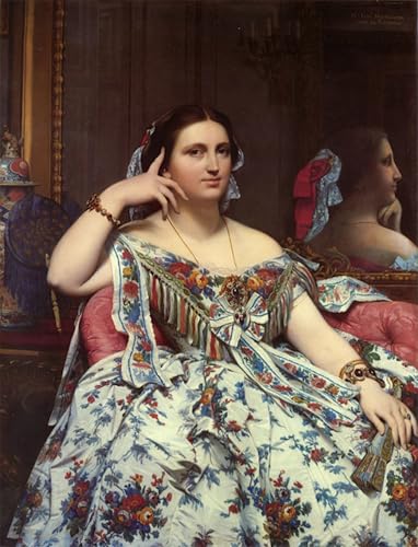 Tableaux peinture sur toile décoration chambre Madame Moitessier 60x90