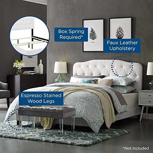 Amelia Twin Faux Leather Bed In White #TOP3