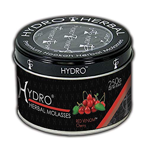 Hydro Herbal Hookah Shisha 250g Can - RED Venom - Cherry - [Premium Flavor - Tobacco Free, Nicotine Free] RED Venom