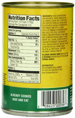 Sylvia's Specially-Seasoned Collard Greens, 14.5 Ounce Cans (Pack of 12) - Image 6