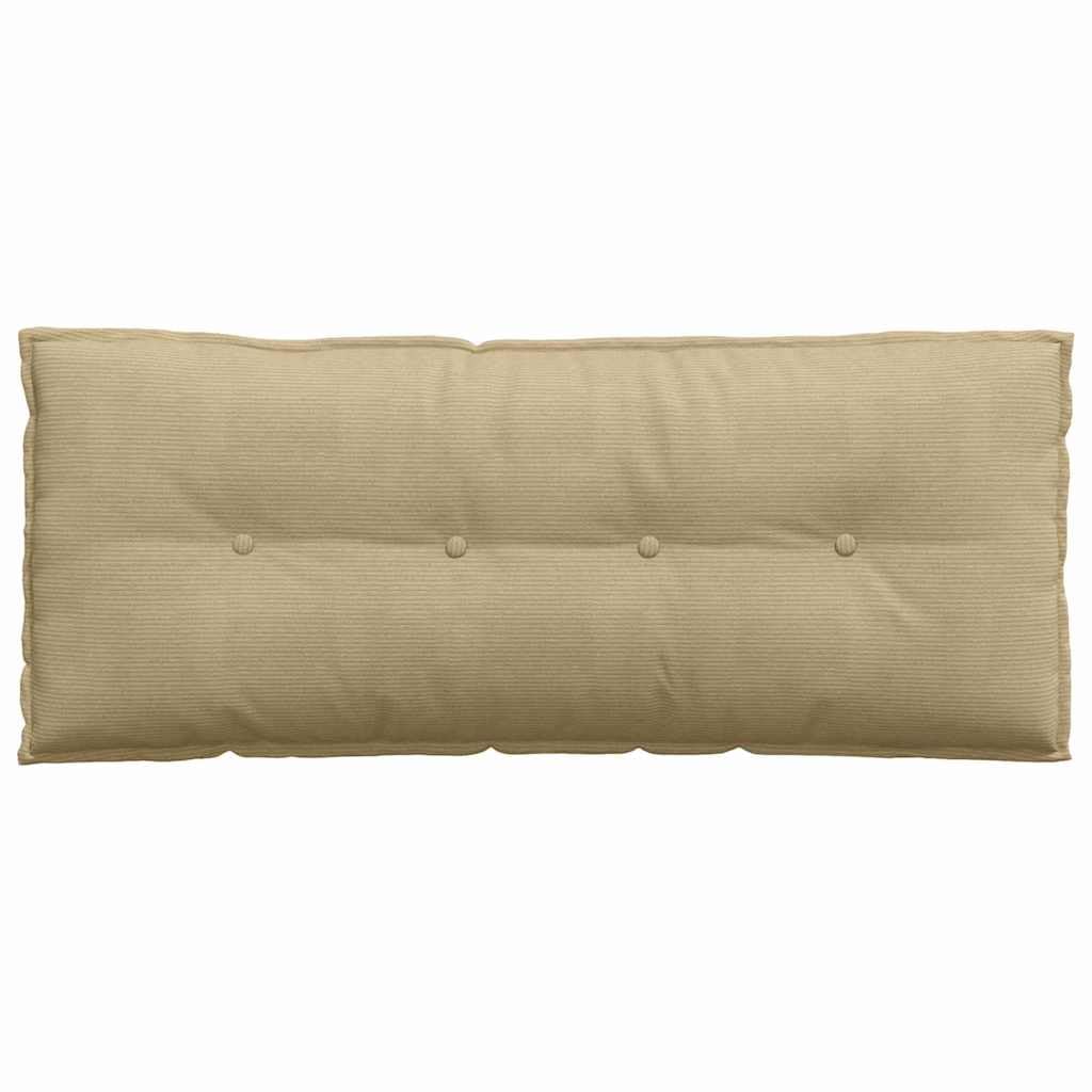 Rückenkissen, grün/grau, 120 x 50 cm, aus geripptem Samt, rechteckig, für Sofa und Bett, mit abnehmbarem Bezug und Reißverschluss, gefüllt mit Polyesterfaser, ideal