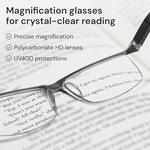 Image of Gaoye +3.0 Executive Style Reading Glasses Men - Durable Readers with Blue Light Filtering - Comfortable Fit with TR90 Frames
