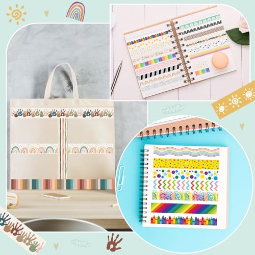 TaoBary 33 Rolls Washi Tape Set, 15 mm Holiday Washi Tape Set Seasonal Plaid Bohemian Colorful Vintage Cute for Card Wrapping Craft(Rainbow Style) by TaoBary - Image 6