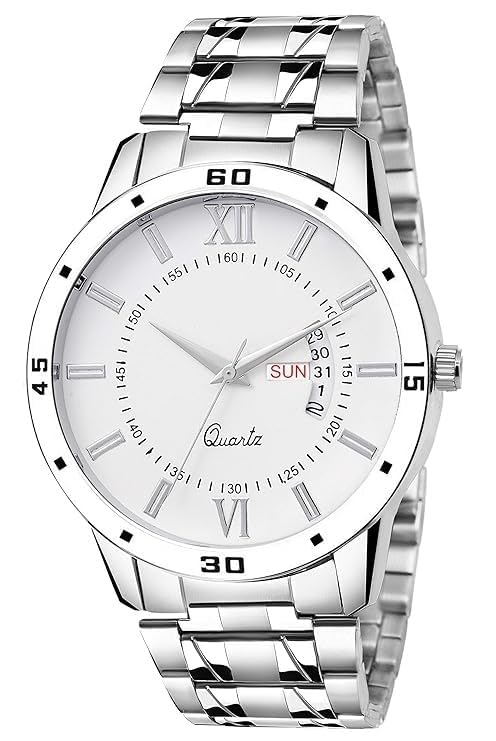 Rongtick Analog Day Date Functioning Stainless Steel Chain Watch for Men (B0D9HLT36R) Amazon Price History, Amazon Price Tracker