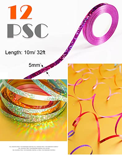 Shiny Curling Ribbon Set, 16 Rolls 5mm Metallic Multicolor Crimped Balloon String Gift Wrapping Bow Ribbon for Wedding Crafts Florist Flower Gift Wrapping Party Decor (10m/Roll) — photo 5