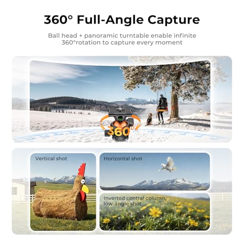 Image of K&F CONCEPT 73 inch Aluminum Travel Tripod for Camera /Phone | Compact Lightweight 2.9lb, Arca Ball Head, 22lb Max Load for DSLR /Mirrorless /iPhone Video, A305A3+BH-40