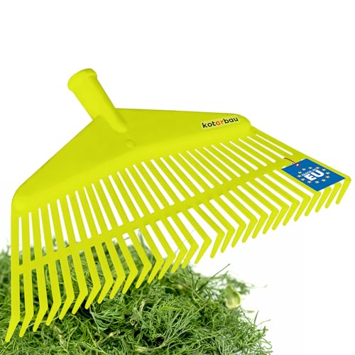KOTARBAU® Râteau éventail 23 x 42 cm |Ramasse-feuilles |Rateau A Feuille vert clair |Rateau Feuilles Jardin |Balai A Gazon |Rateau A Gazon |Balai A Feuilles |Râteau à Feuilles |Balai à Gazon sans tige