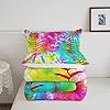 Feelyou Kids Baseball Comforter Boys Girls Softball Sports Game Comforter Set Girly Colorful Tie Dye Bedding Set Teens Men Baseball Gaming Quilt Set Rainbow Room Decor Queen Size for All Season 3Pcs #4