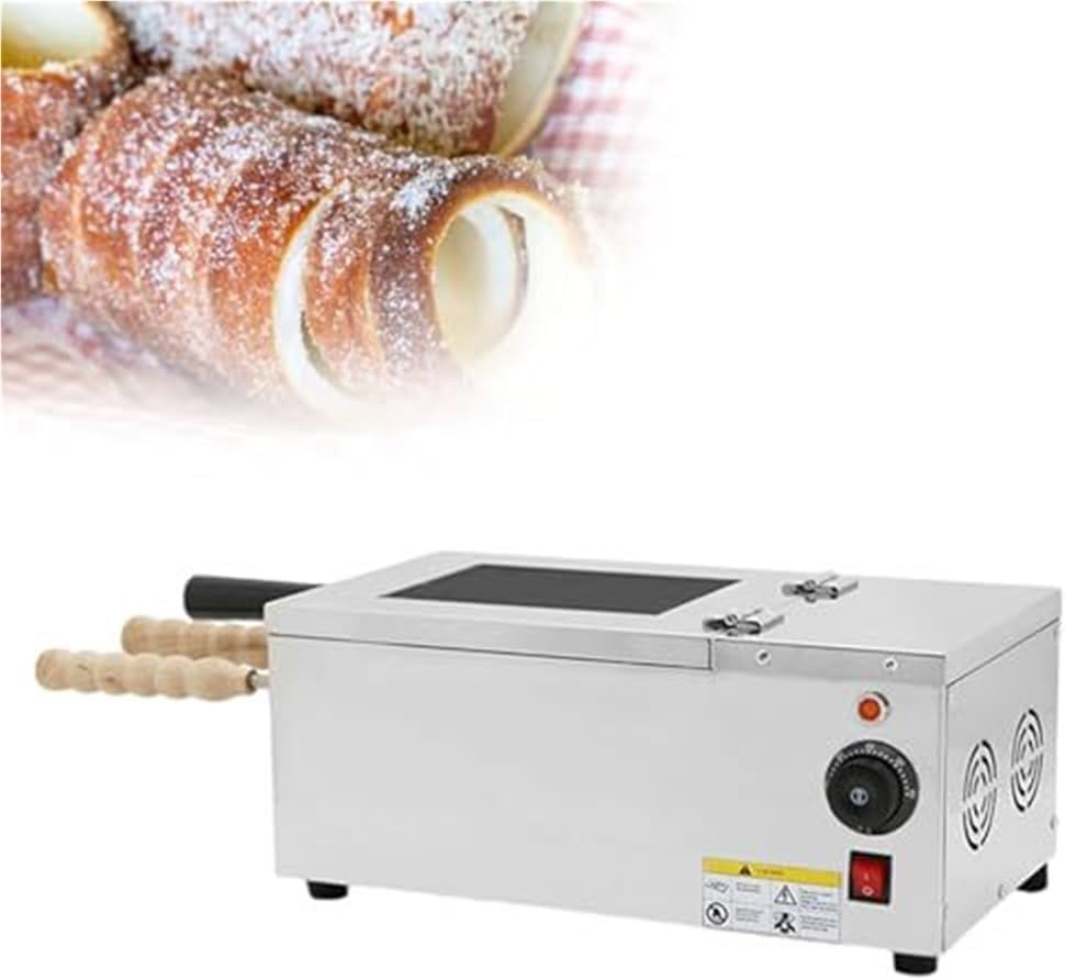 Electric Chimney Cake And Bagel Making Machine, Stainless Steel Oven With 2 Bars