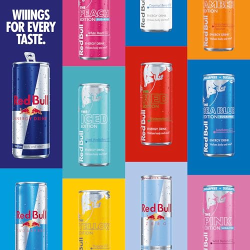 Image of Red Bull Sugarfree Energy Drink, White Peach, Peach Edition | contains caffeine, taurine, B-vitamins, sweeteners, and water, 12 fl oz, pack of 4 cans