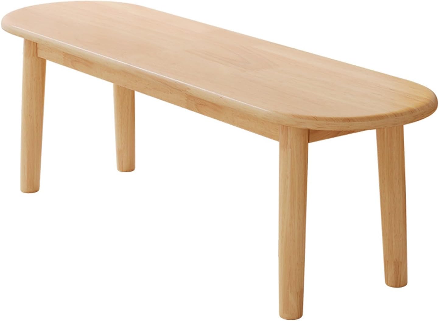 Solid Wooden Dining Bench, Wood Indoor Bench Stool, Shoe Bench Entryway Benches with Rounded Corner, for Home Kitchen Dining Living Room Entryway Restaurant, Multiple Sizes(Wood color,140cm/55.1in)