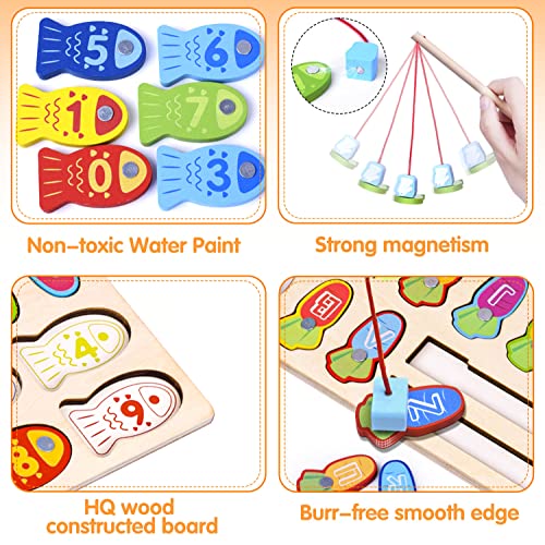 Scuwtocn Wooden Magnetic Fishing Game Toys For 3 Year Old Boys - Montessori Toys Abc Alphabet Learning Toys And Education Math Preschool Toddlers Toys For Ages 3 4 5 Girl Boy Birthday Gifts For Kids #TOP4