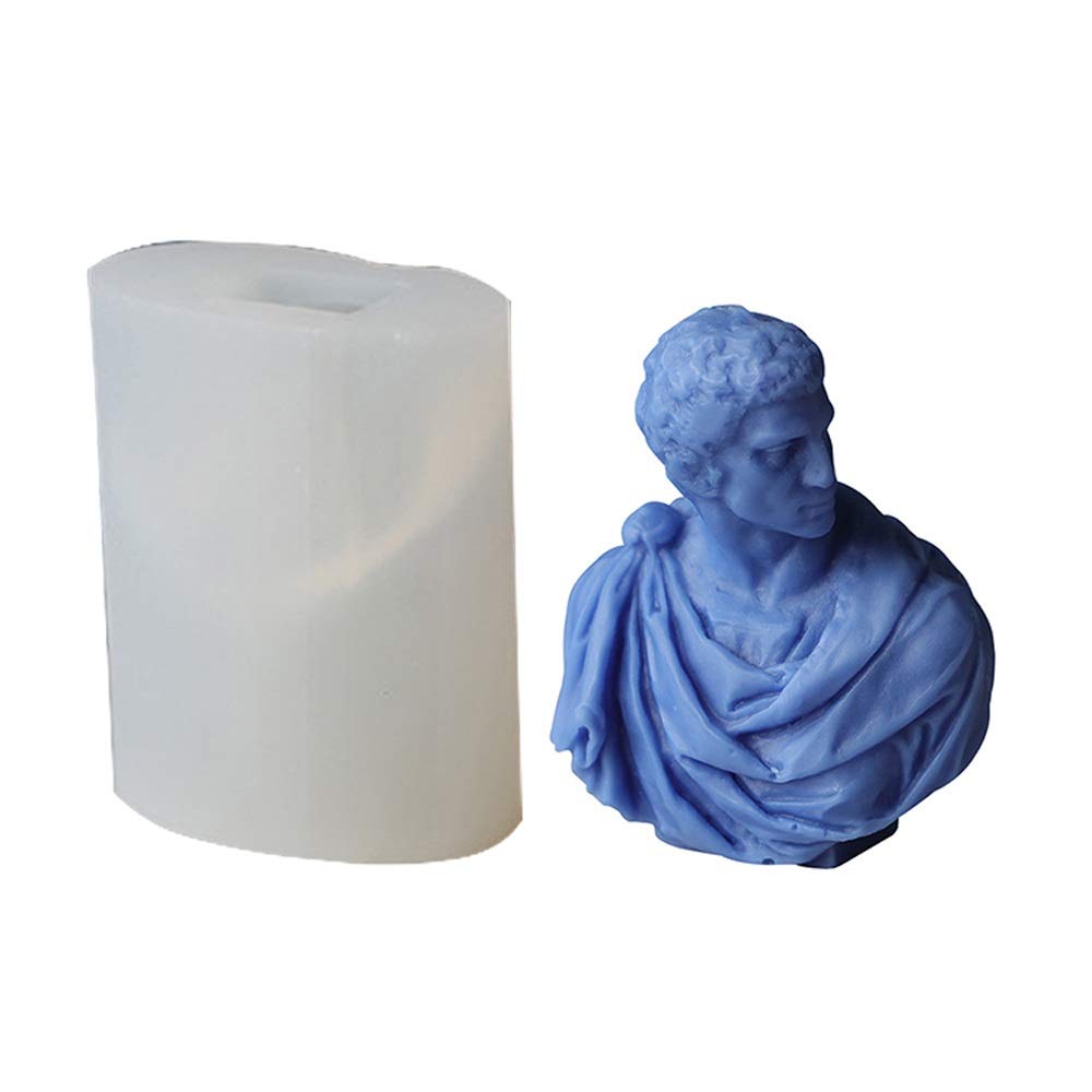 WESET Plaster Mold Sculpture Portrait Candle Mold Candle Making Epoxy Resin Silicone Mold (Color : Agrippa)