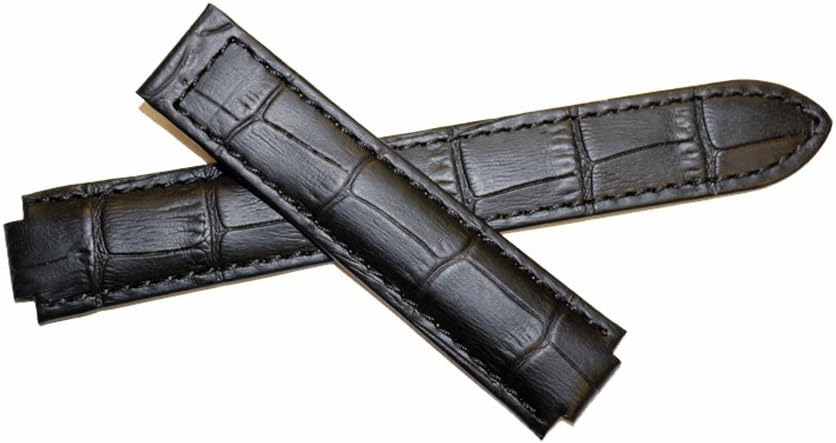 Black Genuine Leather Watch Band Strap For (Fit) Cartier Ballon Bleu (18mm)