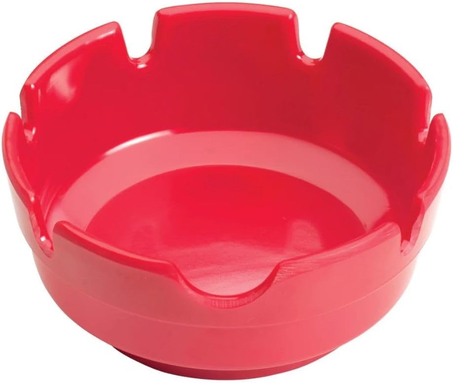 Soro Essentials- 4" Red Stackable Ashtray Plastic Set of 12- Break-Resistant Cigar Ashtray Cigarettes Ashtrays Indoor Outdoor Ashtrays Perfect for Home Patio Restaurant Bar Hotel Office