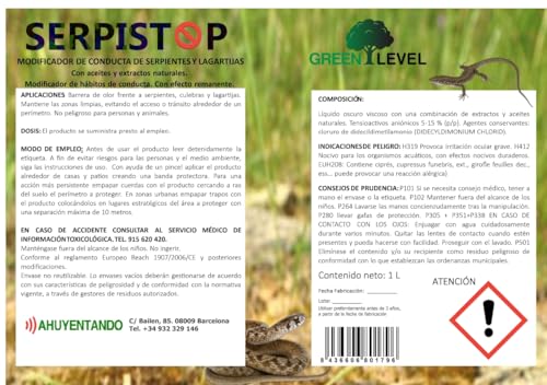 Serpistop | Flüssigkeitsabwehrmittel | Schlangen | Schlangen | Eidechsen | Reptilien | 1 Liter