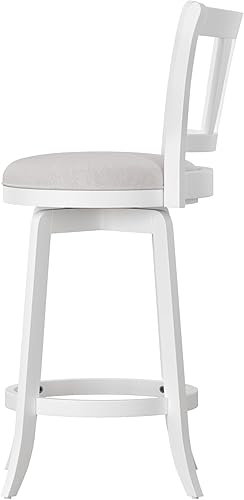 Miniatura 97 de Hillsdale Presque Isle Taburete giratorio de madera con asiento de piel sintética, altura de barra, color negro Negro -,gris (Aged