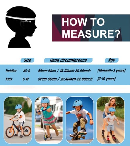 Image of OXYGEN Kids Bicycle Helmet for Age 3-8 Years | Lightweight Safety Helmet with Adjustable Strap & Air Vents | Size 24x17x10 cm | Ideal for Cycling, Skating, Scooter - Boys & Girls (Sky Blue)