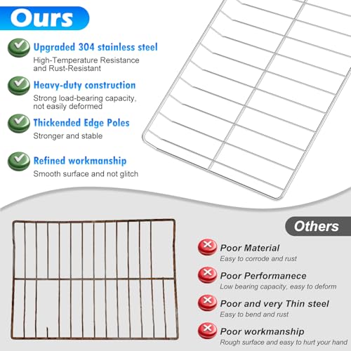 2 Pack Upgraded 304 Stainless Steel WPW10179152 W10179152 Oven Rack Compatible with Kitchen-Aid,Maytag and Whirlpool Range Oven Wire Rack W10439248 EAP11749669 Gas Range Oven Rack w/Oven Rack Liner by ARLBA - Image 7