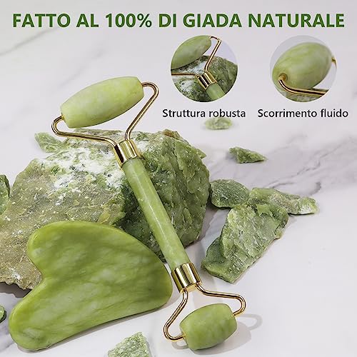 GUGUG Gua Sha Viso - Rullo di Giada per il Viso