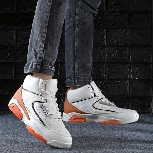 Image of Cruiser Mens 2514 White High-Neck Sneakers | Lightweight & Comfortable | Ideal for Walking, Gym, and Casual Wear