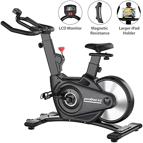 pooboo Indoor Cycling Bike Magnetic Exercise Bikes Belt Drive Home Bike for Cardio Training with LCD Monitor