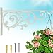 Gray Bunny Victorian Wall Hook, 14 Inch, White, for Bird Feeders, Planters, Lanterns, Wind Chimes, As Wall Brackets and More!